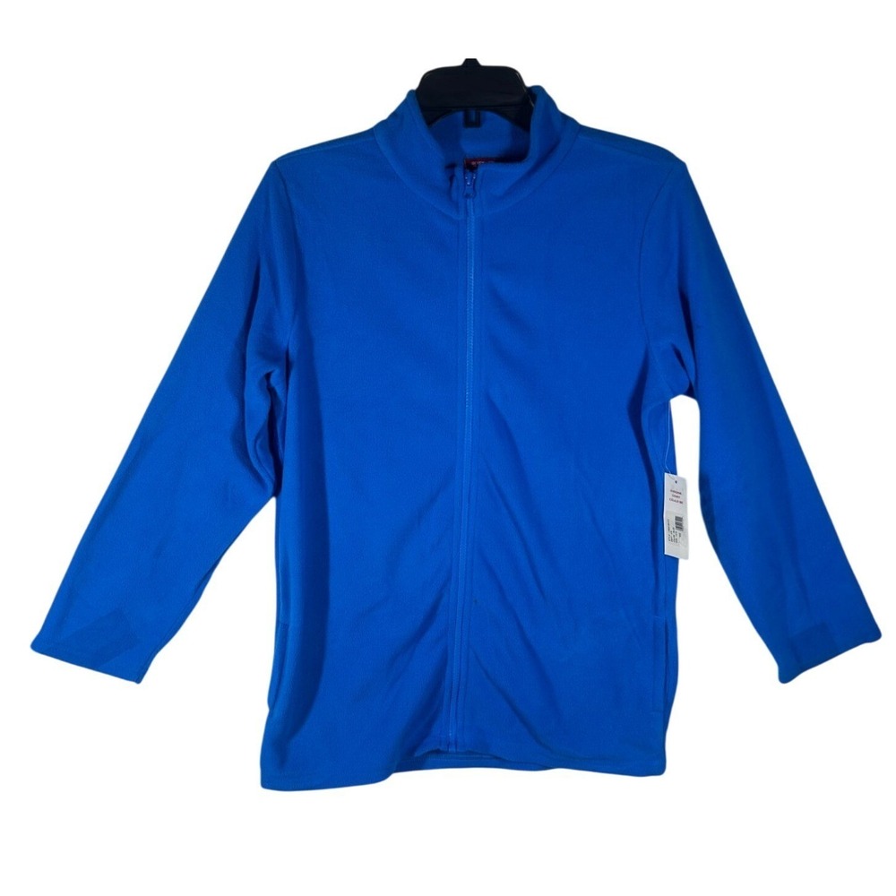Liberty Valor Boys Blue‎ Full Zip Fleece Jacket Mock Neck XL 14/16 Pockets NWT